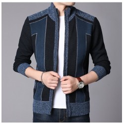 Thick warm sweater - short jacket with zipper - cashmere / wool / fleece