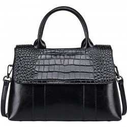 Elegant shoulder bag - leather - crocodile skin patternHandbags