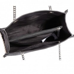 Retro Chains Rivet Large Capacity Tote Designer Bead Women Shoulder Bags Luxury PU Leather Messenger Bag Lady Big Bucket Purses