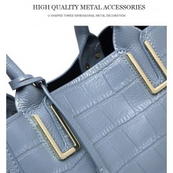 Stone Pattern Genuine Leather Women Shoulder Bag 2020 Female Leather Totes Bag Luxury Women Leather Handbag Brand Designer
