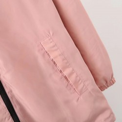 Spring / autumn hooded jacket - two sided - with zipper - cartoon print