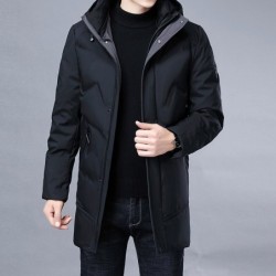 Luxurious warm winter jacket - long parka - with hood - duck down