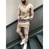 Fashionable sports tracksuit - sweatshirt with a zipper / long pants - slim fit - 3D printing