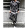 Fashionable sports tracksuit - sweatshirt with a zipper / long pants - slim fit - 3D printing