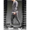 Fashionable sports tracksuit - sweatshirt with a zipper / long pants - slim fit - 3D printing