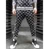 Fashionable sports tracksuit - sweatshirt with a zipper / long pants - slim fit - 3D printing