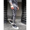 Fashionable sports tracksuit - sweatshirt with a zipper / long pants - slim fit - 3D printing