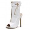 Sexy high heel boots - with zippers / buckle - ankle length - open toe / heelHigh heels