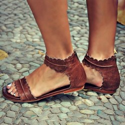 Classic summer sandals - open toes - with back zipperSandals