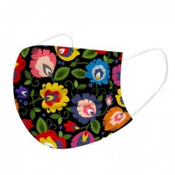 Face / mouth protection mask - disposable - for adults - flowers print