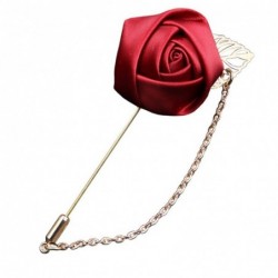 Golden brooch with rose / chain - unisex