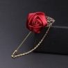 Golden brooch with rose / chain - unisex