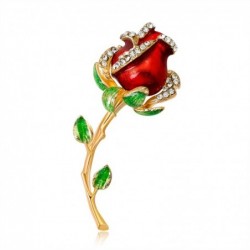 Elegant vintage brooch - with crystal rose