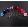 Fashionable brooch with rose / chain - long needle - unisex