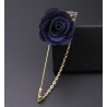 Fashionable brooch with rose / chain - long needle - unisex