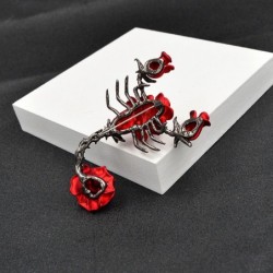 Scorpion shaped brooch with roses