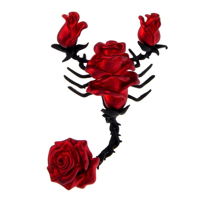 Scorpion shaped brooch with roses