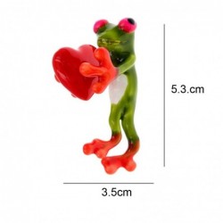 Green frog with a red heart - broochBrooches