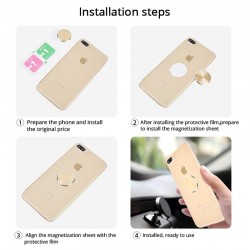 Metal plate - sticker - for magnetic phone holder - 3M adhesive