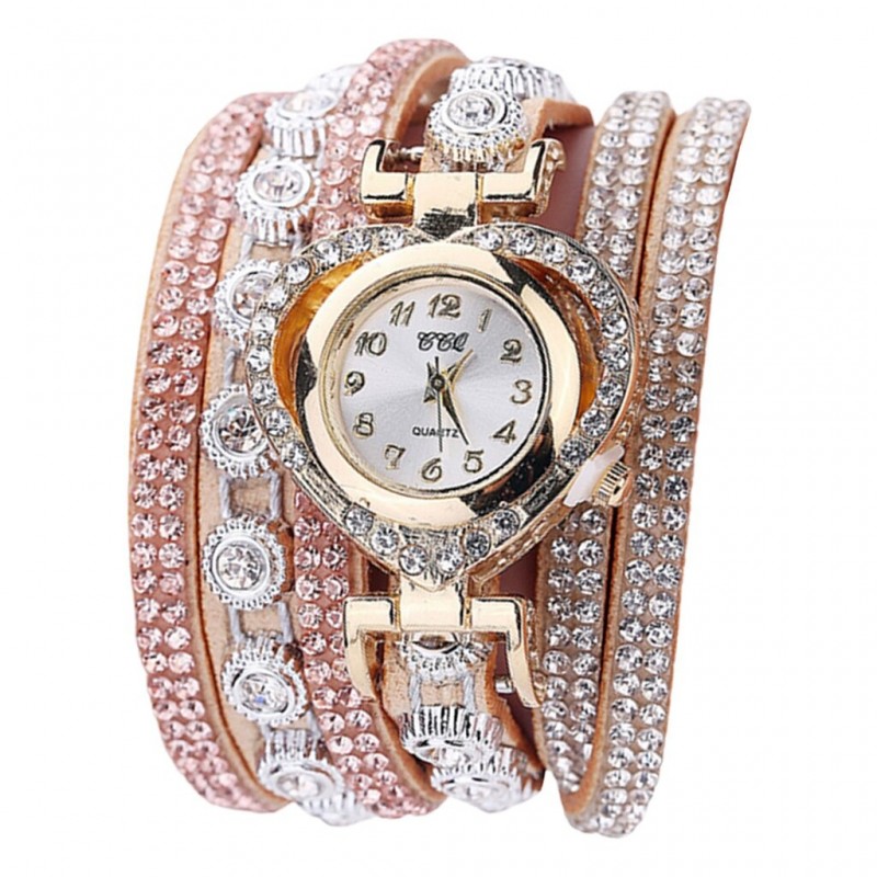 Luxurious multilayer crystal bracelet - with a watchBracelets