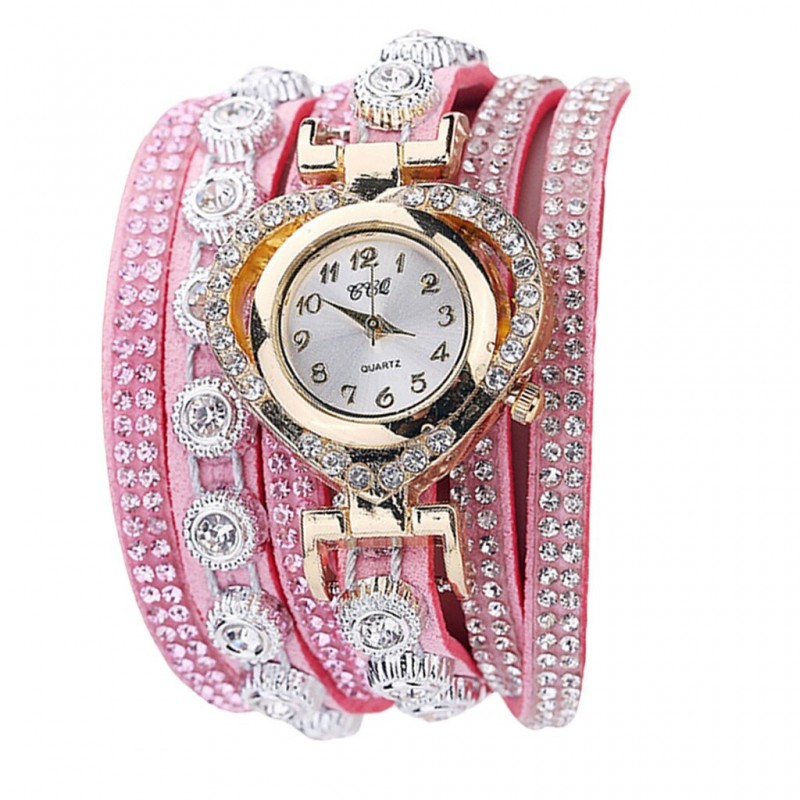 Luxurious multilayer crystal bracelet - with a watchBracelets