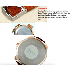 Gnova - platinum Quartz watch - with three-layer genuine leather strap