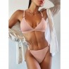 Sexy ribbed bikini set - push up - metal decorations