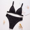 Sexy ribbed bikini set - push up - metal decorations