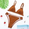 Sexy ribbed bikini set - push up - metal decorations