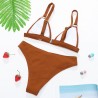 Sexy ribbed bikini set - push up - metal decorations