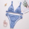 Sexy ribbed bikini set - push up - metal decorations