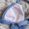 Sexy ribbed bikini set - push up - metal decorations