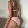Sexy ribbed bikini set - push up - metal decorations