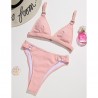 Sexy ribbed bikini set - push up - metal decorations