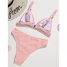 Sexy ribbed bikini set - push up - metal decorations