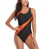 Sports one piece swimsuit - colored stripes
