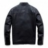 Fashionable men's leather jacket - stand-up collar - with a zipperJackets