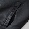 Fashionable men's leather jacket - stand-up collar - with a zipper