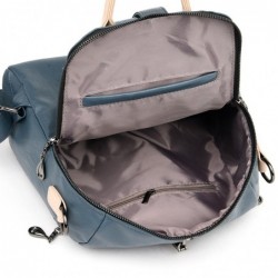 Multifunctional backpack - leather shoulder bag - with zippers