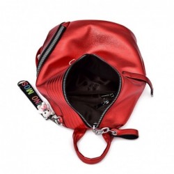 Fashionable backpack - anti-theft zippers - with decorative keychain
