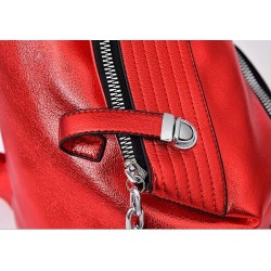 Fashionable backpack - anti-theft zippers - with decorative keychain
