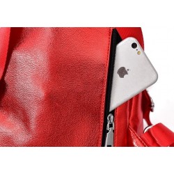 Fashionable backpack - anti-theft zippers - with decorative keychain