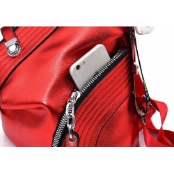 Fashionable backpack - anti-theft zippers - with decorative keychain