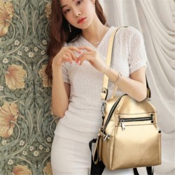 New Solid Color Women Multifunction Backpack Designer Simple College Style School Bag for Teenage Girls 2020 Travel Shoulder Bag