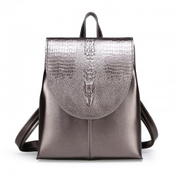 Fashionable leather backpack - shoulder bag - snakeskin patternBackpacks