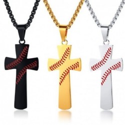 Baseball Cross Pendant Necklace I CAN DO ALL THINGS STRENGTH Bible Verse Amulet Necklace