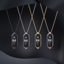 Double hole pendant - with necklace - stainless steel - for Xiaomi Mi Band 5