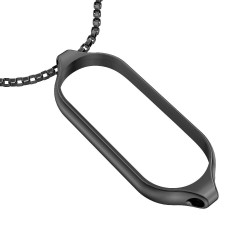 Double hole pendant - with necklace - stainless steel - for Xiaomi Mi Band 5