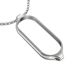 Double hole pendant - with necklace - stainless steel - for Xiaomi Mi Band 5