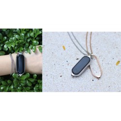 Double hole pendant - with necklace - stainless steel - for Xiaomi Mi Band 5Necklaces